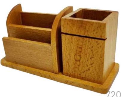 Wooden Desk Organizer for Office Table and Study Desk, Practical Utility Gift for Corporate Gifting, Stationery Storage and Everyday Workspace Management